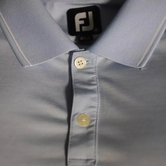 Footjoy Golf Polo Shirt Mens M Blue Casual Outdoor Light Wash Embroidery Cotton - Picture 5 of 10